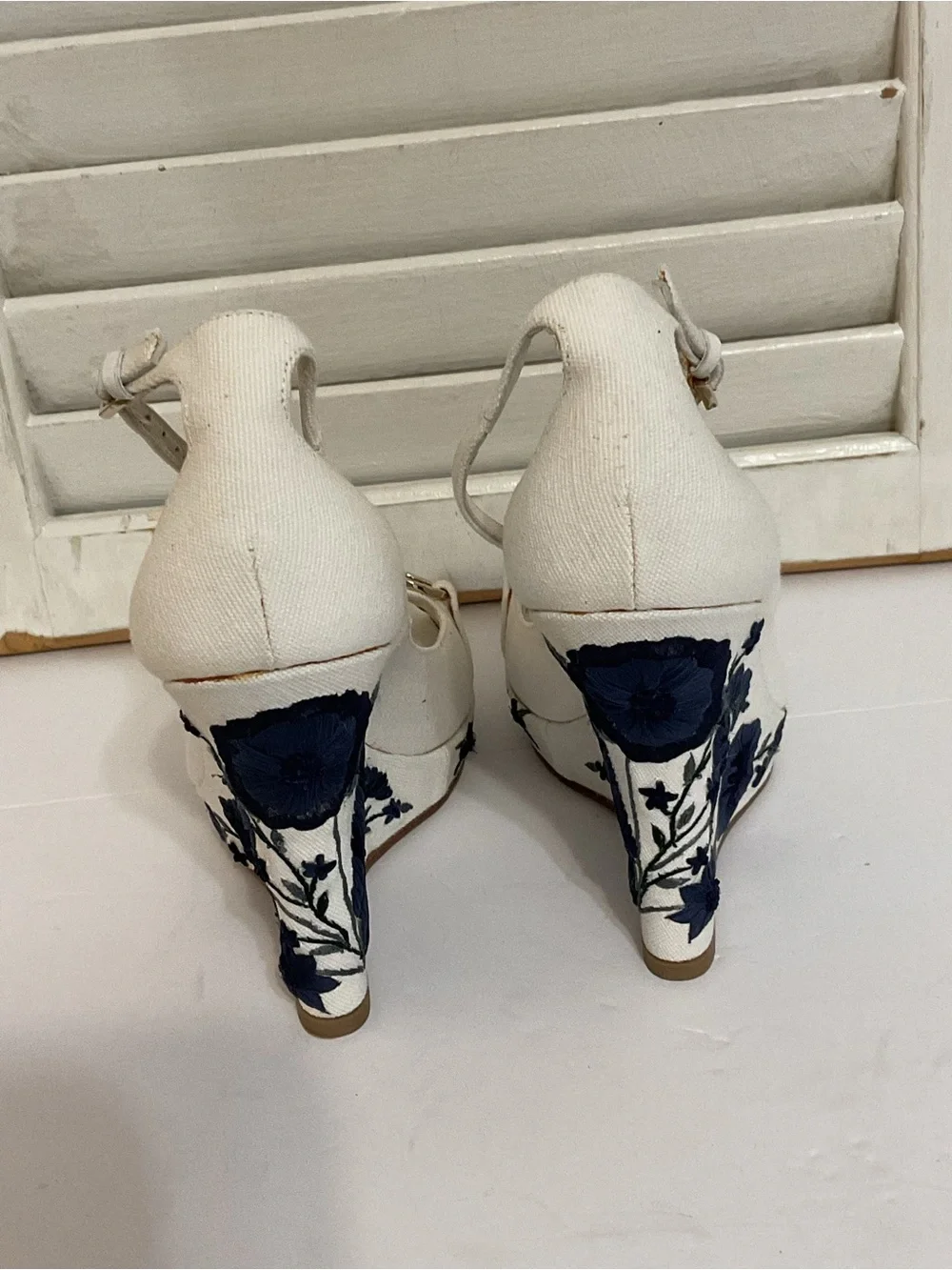 Gucci Horsebit Canvas Wedge with Embroidered Heels